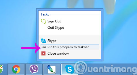 Description: Pin this program to taskbar