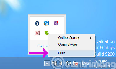 Description: Click chuột phải chọn Quit