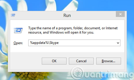 Description: Nhập %appdata%\Skype vào Run