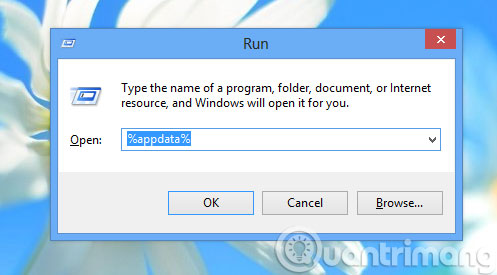 Description: Nhập %appdata% vào Run