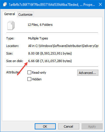 kiểm tra kích thước tất cả các file và thư mục