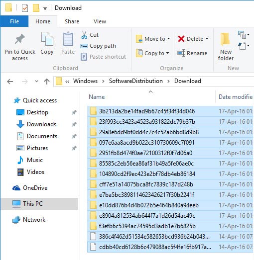 xóa tất cả các file