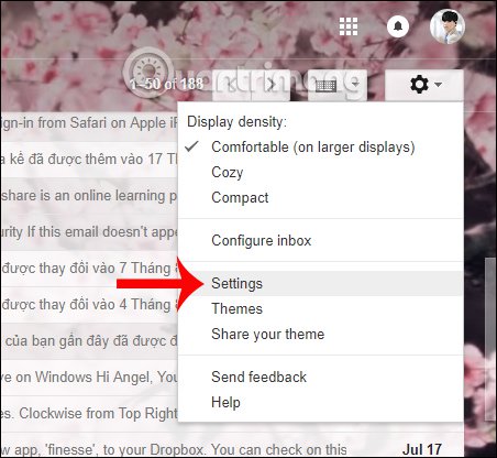 Cài đặt tài khoản Gmail