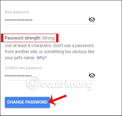 Nhập mật khẩu mới cho Gmail